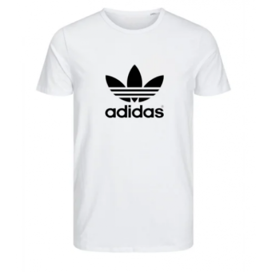 T-SHIRT 100% ΒΑΜΒΑΚΙ ΜΕ LOGO - ΛΕΥΚΟ - ADIDAS ΤΡΙΦΥΛΛΙ ΜΕΓΑΛΟ T-SHIRT 100% ΒΑΜΒΑΚΙ ΜΕ LOGO - ΛΕΥΚΟ - ADIDAS ΤΡΙΦΥΛΛΙ ΜΕΓΑΛΟ