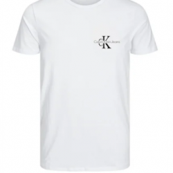 T-SHIRT 100% ΒΑΜΒΑΚΙ ΜΕ LOGO - ΛΕΥΚΟ - CALVIN KLEIN ΜΙΚΡΟ