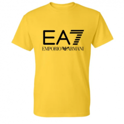 T-SHIRT 100% ΒΑΜΒΑΚΙ ΜΕ LOGO - ΚΙΤΡΙΝΟ - EA7 ΜΕΓΑΛΟ