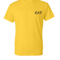 T-SHIRT 100% ΒΑΜΒΑΚΙ ΜΕ LOGO - ΚΙΤΡΙΝΟ - EA7 ΜΙΚΡΟ
