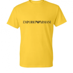 T-SHIRT 100% ΒΑΜΒΑΚΙ ΜΕ LOGO - ΚΙΤΡΙΝΟ - EMPORIO ARMANI