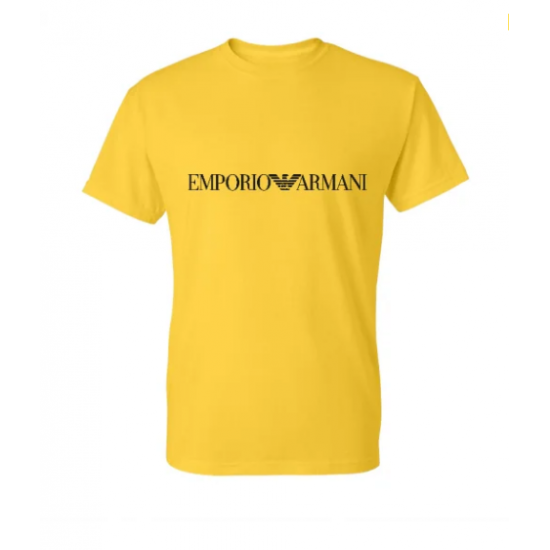 T-SHIRT 100% ΒΑΜΒΑΚΙ ΜΕ LOGO - ΚΙΤΡΙΝΟ - EMPORIO ARMANI T-SHIRT 100% ΒΑΜΒΑΚΙ ΜΕ LOGO - ΚΙΤΡΙΝΟ - EMPORIO ARMANI