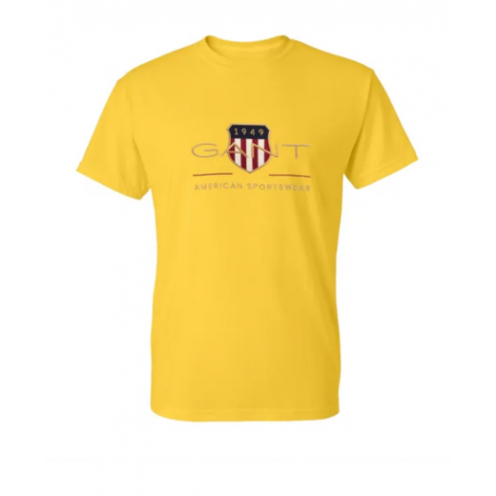 T-SHIRT 100% ΒΑΜΒΑΚΙ ΜΕ LOGO - ΚΙΤΡΙΝΟ - GANT ΜΕΓΑΛΟ T-SHIRT 100% ΒΑΜΒΑΚΙ ΜΕ LOGO - ΚΙΤΡΙΝΟ - GANT ΜΕΓΑΛΟ