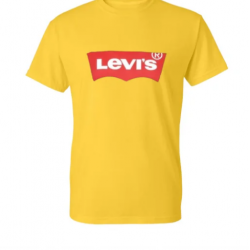 T-SHIRT 100% ΒΑΜΒΑΚΙ ΜΕ LOGO - ΚΙΤΡΙΝΟ - LEVIS ΜΕΓΑΛΟ