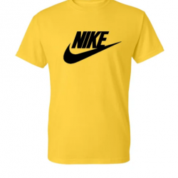 T-SHIRT 100% ΒΑΜΒΑΚΙ ΜΕ LOGO - ΚΙΤΡΙΝΟ - NIKE ΜΕΓΑΛΟ