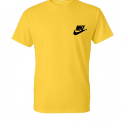 T-SHIRT 100% ΒΑΜΒΑΚΙ ΜΕ LOGO - ΚΙΤΡΙΝΟ - NIKE ΜΙΚΡΟ