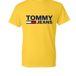 T-SHIRT 100% ΒΑΜΒΑΚΙ ΜΕ LOGO - ΚΙΤΡΙΝΟ - TOMMY JEANS ΜΕΓΑΛΟ