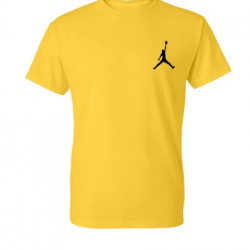 T-SHIRT 100% ΒΑΜΒΑΚΙ ΜΕ LOGO - ΚΙΤΡΙΝΟ - JORDAN ΜΙΚΡΟ