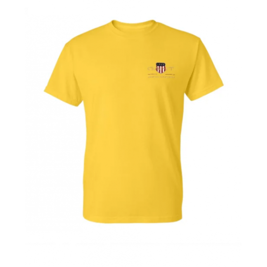 T-SHIRT 100% ΒΑΜΒΑΚΙ ΜΕ LOGO - ΚΙΤΡΙΝΟ - GANT ΜΙΚΡΟ T-SHIRT 100% ΒΑΜΒΑΚΙ ΜΕ LOGO - ΚΙΤΡΙΝΟ - GANT ΜΙΚΡΟ