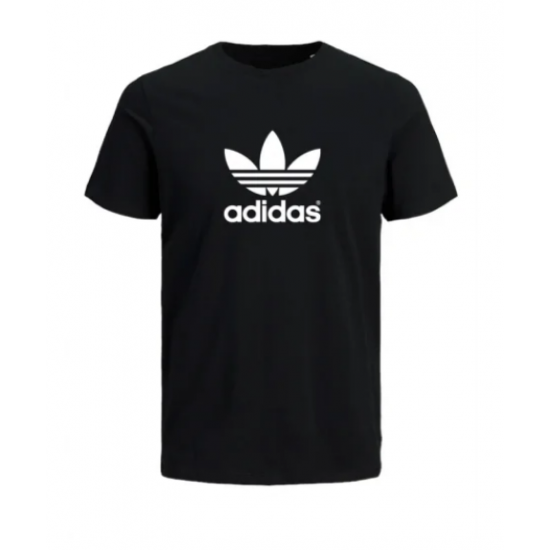 T-SHIRT 100% ΒΑΜΒΑΚΙ ΜΕ LOGO - ΜΑΥΡΟ - ADIDAS ΤΡΙΦΥΛΛΙ ΜΕΓΑΛΟ T-SHIRT 100% ΒΑΜΒΑΚΙ ΜΕ LOGO - ΜΑΥΡΟ - ADIDAS ΤΡΙΦΥΛΛΙ ΜΕΓΑΛΟ