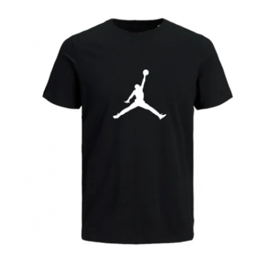 T-SHIRT 100% ΒΑΜΒΑΚΙ ΜΕ LOGO - ΜΑΥΡΟ - JORDAN ΜΕΓΑΛΟ T-SHIRT 100% ΒΑΜΒΑΚΙ ΜΕ LOGO - ΜΑΥΡΟ - JORDAN ΜΕΓΑΛΟ