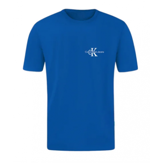 T-SHIRT 100% ΒΑΜΒΑΚΙ ΜΕ LOGO - ΜΠΛΕ ΡΟΥΑ - CALVIN KLEIN ΜΙΚΡΟ T-SHIRT 100% ΒΑΜΒΑΚΙ ΜΕ LOGO - ΜΠΛΕ ΡΟΥΑ - CALVIN KLEIN ΜΙΚΡΟ