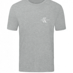 T-SHIRT 100% ΒΑΜΒΑΚΙ ΜΕ LOGO - ΓΚΡΙ - CALVIN KLEIN ΜΙΚΡΟ