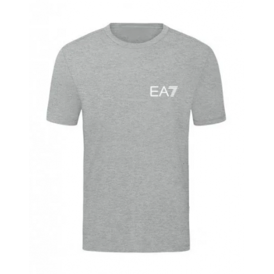 T-SHIRT 100% ΒΑΜΒΑΚΙ ΜΕ LOGO - ΓΚΡΙ - EA7 ΜΙΚΡΟ T-SHIRT 100% ΒΑΜΒΑΚΙ ΜΕ LOGO - ΓΚΡΙ - EA7 ΜΙΚΡΟ