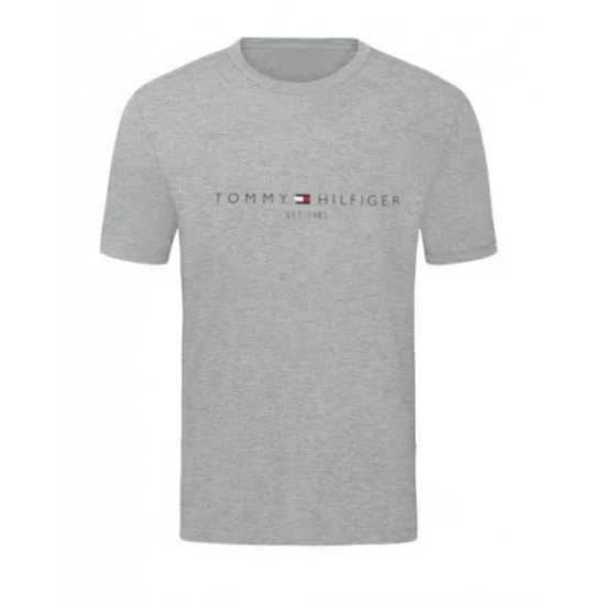 T-SHIRT 100% ΒΑΜΒΑΚΙ ΜΕ LOGO - ΓΚΡΙ - TOMMY HILFIGER EST 1985 T-SHIRT 100% ΒΑΜΒΑΚΙ ΜΕ LOGO - ΓΚΡΙ - TOMMY HILFIGER EST 1985