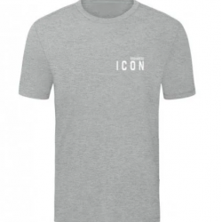 T-SHIRT 100% ΒΑΜΒΑΚΙ ΜΕ LOGO - ΓΚΡΙ - ICON ΜΙΚΡΟ