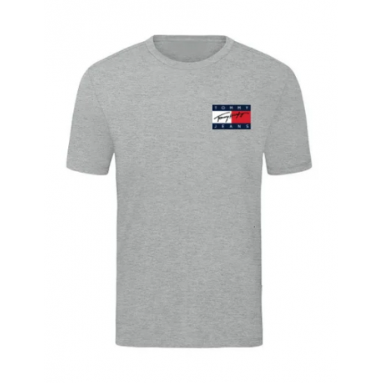 T-SHIRT 100% ΒΑΜΒΑΚΙ ΜΕ LOGO - ΓΚΡΙ - TOMMY JEANS EST T-SHIRT 100% ΒΑΜΒΑΚΙ ΜΕ LOGO - ΓΚΡΙ - TOMMY JEANS EST