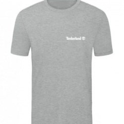 T-SHIRT 100% ΒΑΜΒΑΚΙ ΜΕ LOGO - ΓΚΡΙ - TIMBERLAND ΜΙΚΡΟ
