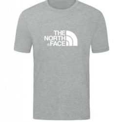 T-SHIRT 100% ΒΑΜΒΑΚΙ ΜΕ LOGO - ΓΚΡΙ - THE NORTH FACE ΜΕΓΑΛΟ
