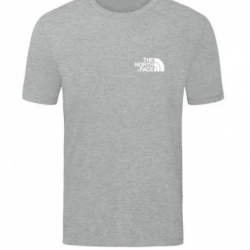 T-SHIRT 100% ΒΑΜΒΑΚΙ ΜΕ LOGO - ΓΚΡΙ - THE NORTH FACE ΜΙΚΡΟ