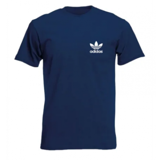 T-SHIRT 100% ΒΑΜΒΑΚΙ ΜΕ LOGO - ΜΠΛΕ ΣΚΟΥΡΟ - ADIDAS ΤΡΙΦΥΛΛΙ ΜΙΚΡΟ T-SHIRT 100% ΒΑΜΒΑΚΙ ΜΕ LOGO - ΜΠΛΕ ΣΚΟΥΡΟ - ADIDAS ΤΡΙΦΥΛΛΙ ΜΙΚΡΟ