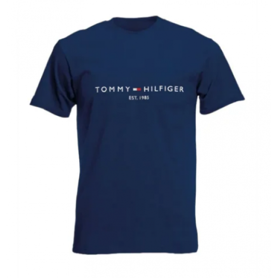 T-SHIRT 100% ΒΑΜΒΑΚΙ ΜΕ LOGO - ΜΠΛΕ ΣΚΟΥΡΟ - TOMMY HILFIGER EST 1985 T-SHIRT 100% ΒΑΜΒΑΚΙ ΜΕ LOGO - ΜΠΛΕ ΣΚΟΥΡΟ - TOMMY HILFIGER EST 1985