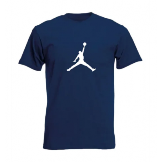 T-SHIRT 100% ΒΑΜΒΑΚΙ ΜΕ LOGO - ΜΠΛΕ ΣΚΟΥΡΟ - JORDAN ΜΕΓΑΛΟ T-SHIRT 100% ΒΑΜΒΑΚΙ ΜΕ LOGO - ΜΠΛΕ ΣΚΟΥΡΟ - JORDAN ΜΕΓΑΛΟ