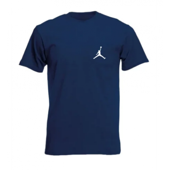 T-SHIRT 100% ΒΑΜΒΑΚΙ ΜΕ LOGO - ΜΠΛΕ ΣΚΟΥΡΟ - JORDAN ΜΙΚΡΟ T-SHIRT 100% ΒΑΜΒΑΚΙ ΜΕ LOGO - ΜΠΛΕ ΣΚΟΥΡΟ - JORDAN ΜΙΚΡΟ